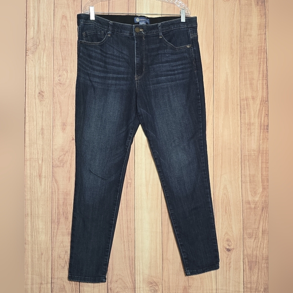 Democracy Ab Solution High Rise Stetch Dark Wash Denim Jeans Size 16 - Picture 1 of 11